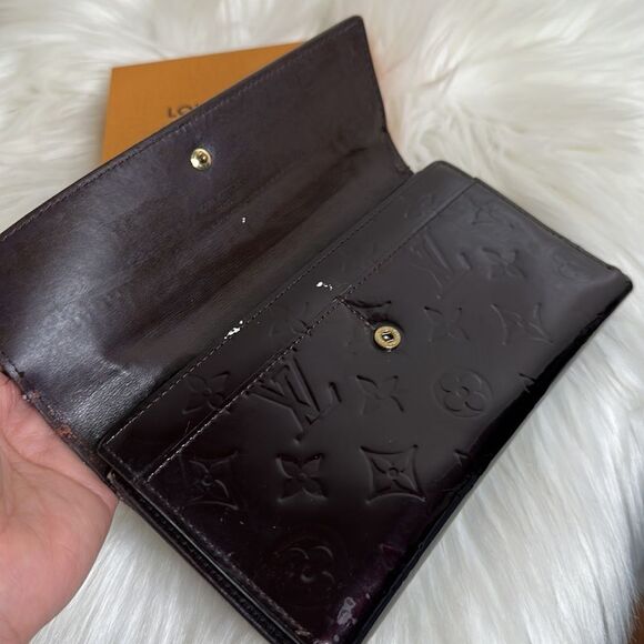 💯Authentic Louis Vuitton Vernis Trifold Long Wallet🍀 - Picture 10 of 16